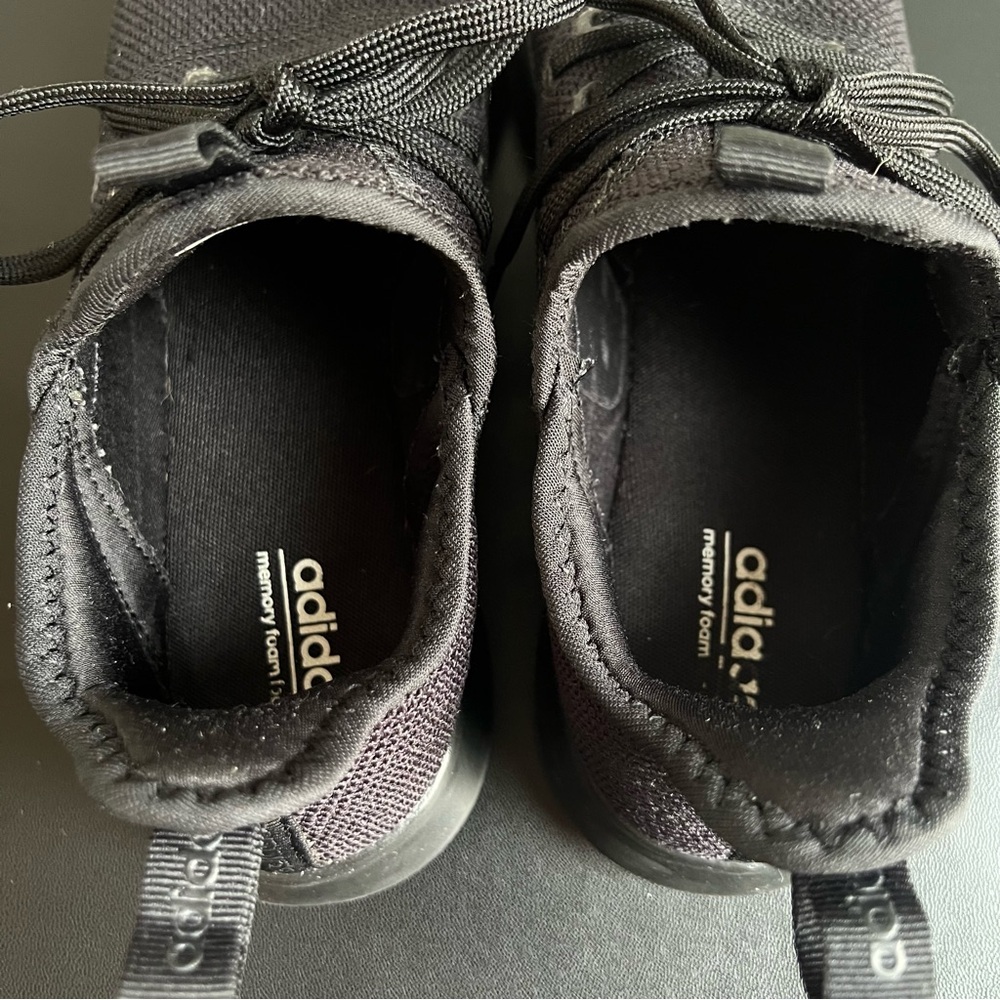 Adidas Black Knit Sneakers with Pink Stripe Accent - Picture 7 of 8
